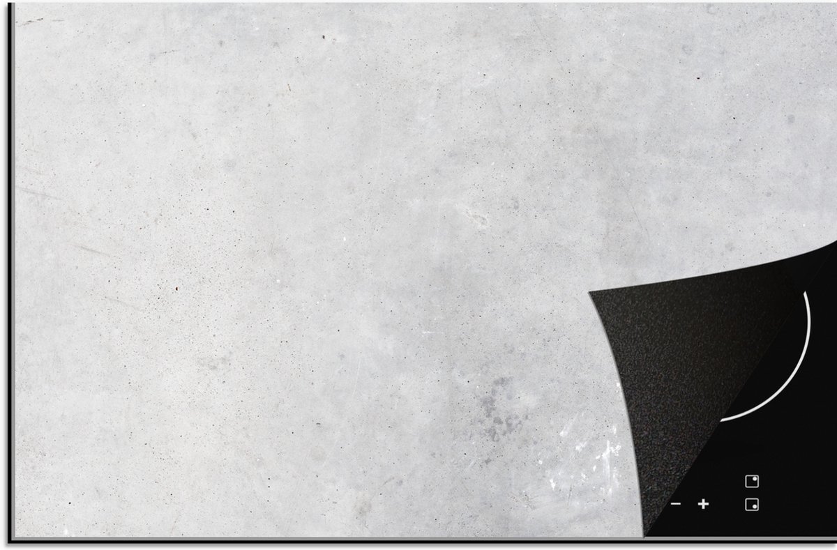 KitchenYeah - Inductie beschermer - Inductie plaat - Betonlook - Grijs - Beton print - Modern - Industrieel - 81x52 cm - Inductie beschermer - Kookplaat beschermer