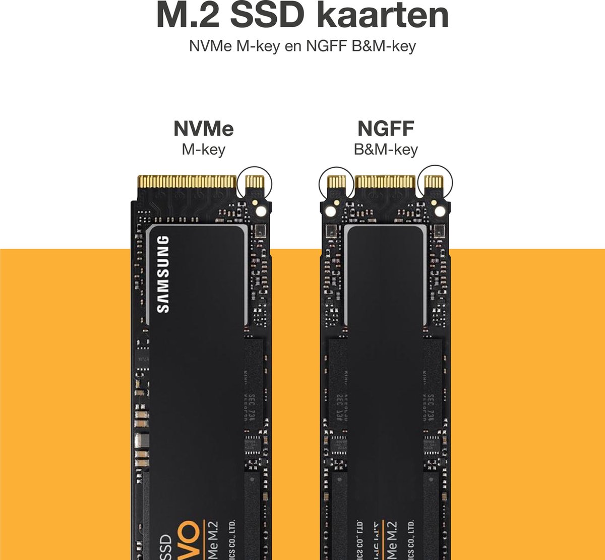 Boîtier SSD Dual Protocol M.2 NVMe/NGFF(SATA) Zwart