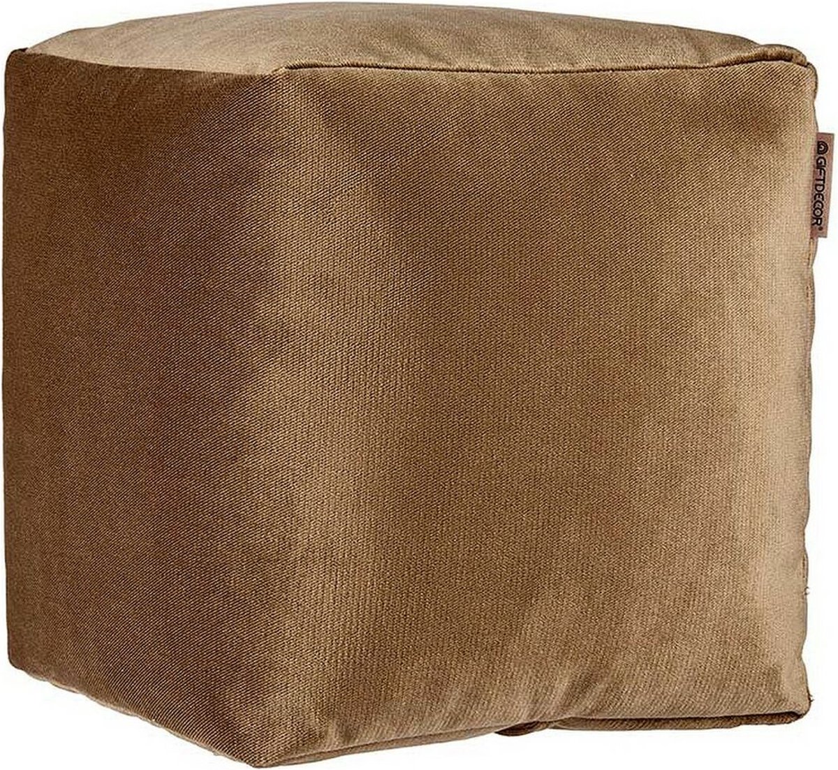 Velvet Poef Ezra - Fluweel - Bruin 30 x 30 x 30 cm