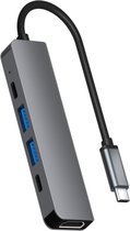 Rolio USB C Hub - 1x HDMI 4K - 2x USB-C - 2x USB-A - Universeel