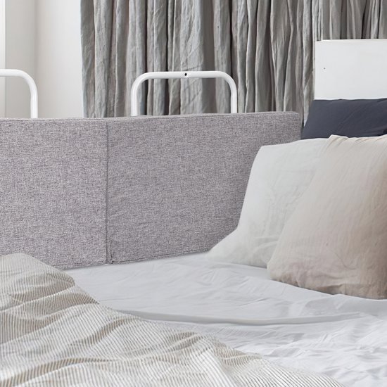 Barrière latérale pour levage vertical 5 trous réglable en hauteur, protection antichute pour lit et berceau Longueur 60 cm Hauteur 28cm gris