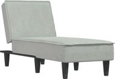 vidaXL - Chaise - longue - fluweel - lichtgrijs