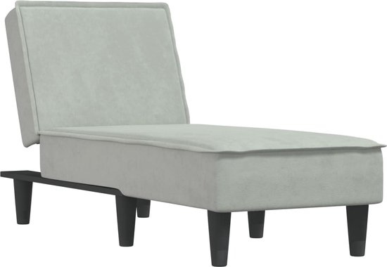 vidaXL Chaise longue en velours Gris clair