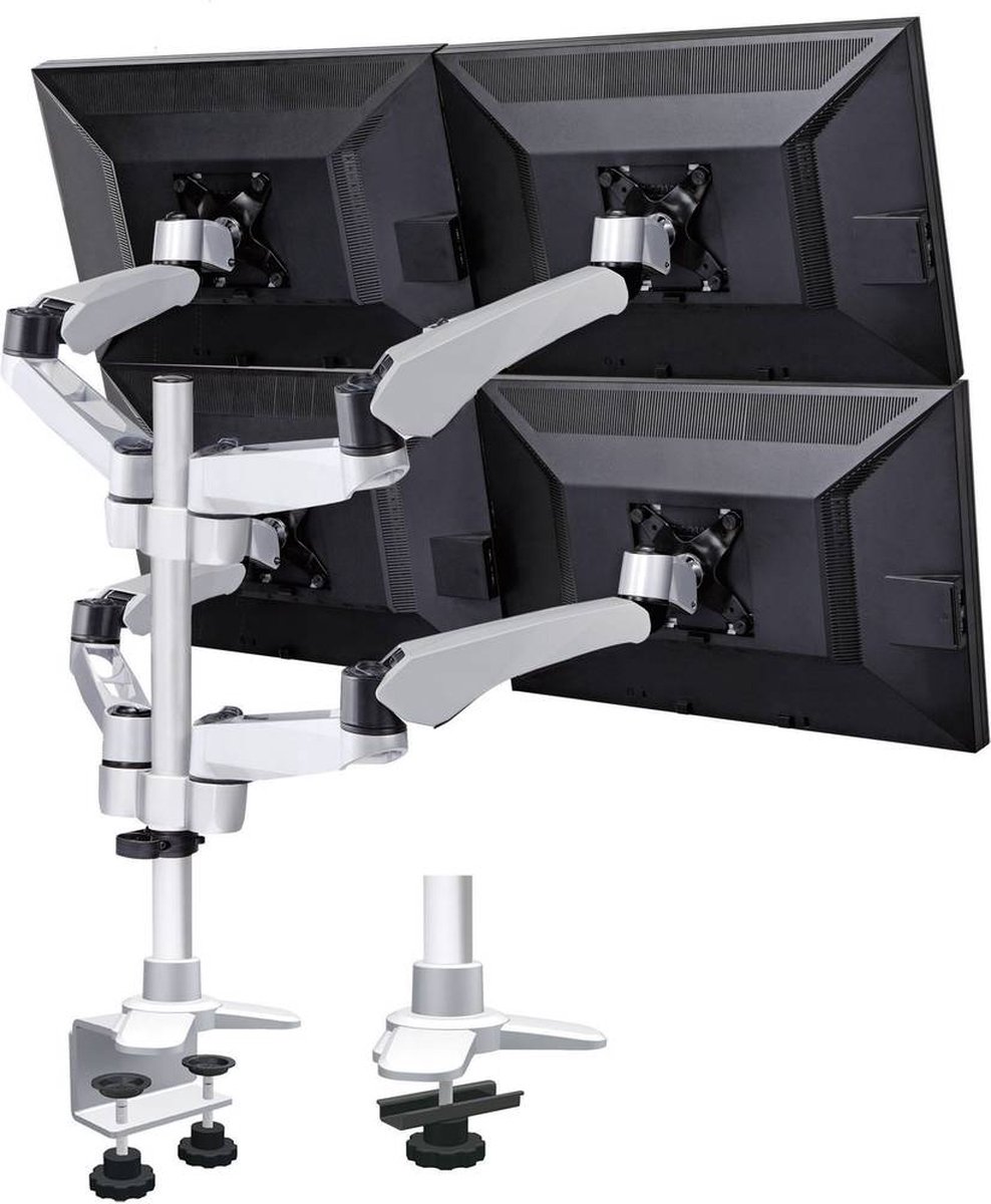 SpeaKa Professional SP-3957076 Flex Monitor-tafelbeugel 4-voudig 25,4 cm (10) - 68,6 cm (27) In hoogte verstelbaar, Kantelbaar, Zwenkbaar, Roteerbaar