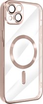 MagSafe Case Geschikt voor Apple iPhone 13 Siliconen Bescherming Camera Chroom Champagne