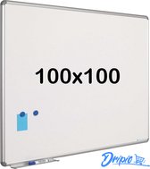 Whiteboard 100x100 cm - Emailstaal - Magnetisch - Magneetbord - Memobord - Planbord - Schoolbord - inclusief montageset