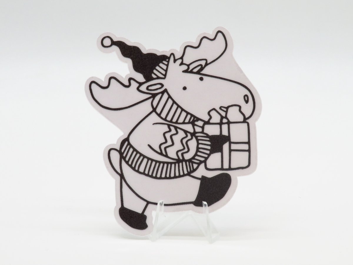 Rendier met Kerstcadeautje Sticker - Dieren in het Dagelijks Leven | Vera's Arts & Dice | Schattige Stickers - Handgemaakte Stickers - Journaling - Bullet Journal - Scrapbooking - Leuke Stickers - Laptop Sticker - Telefoon Sticker