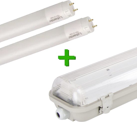 LED TL verlichting 60 cm | IP65 waterdicht armatuur incl. 2 LED TL buizen | Koppelbaar | 2 x 9 watt | 6000K neutraal wit | 860
