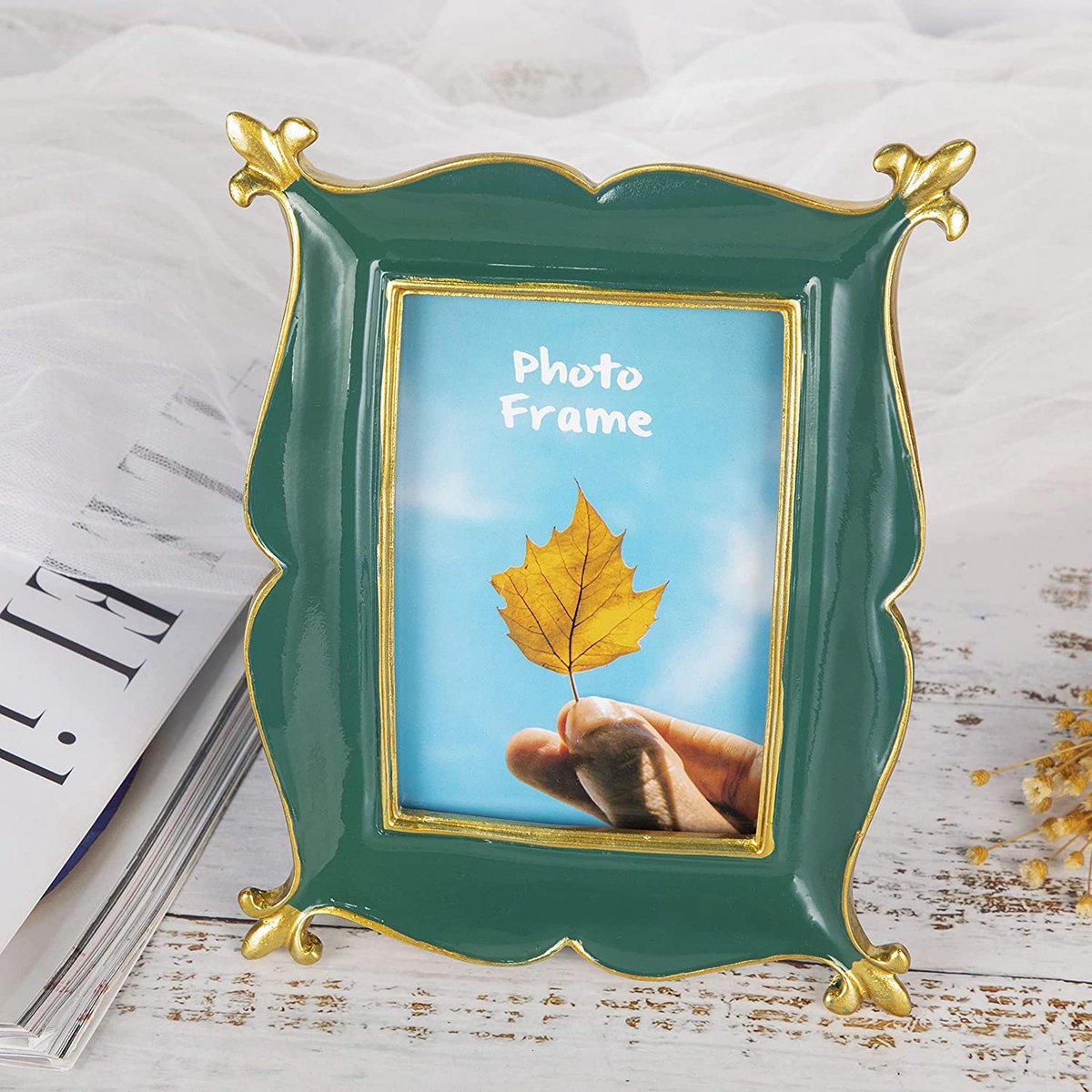 Cadre Photo Articulé 5 Pouces X 7 Pouces Cadre Photo Pliant Avec Acrylique Haute Définition, Collage De Photos De Famille En Bois, Décoration De Bureau, Cadre Photo Vertical Pliable Pour Cadeau De