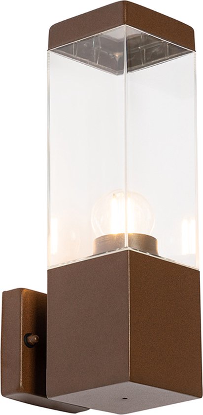 QAZQA malios - Moderne Wandlamp voor buiten - 1 lichts - L 8 cm - Roestbruin - Buitenverlichting