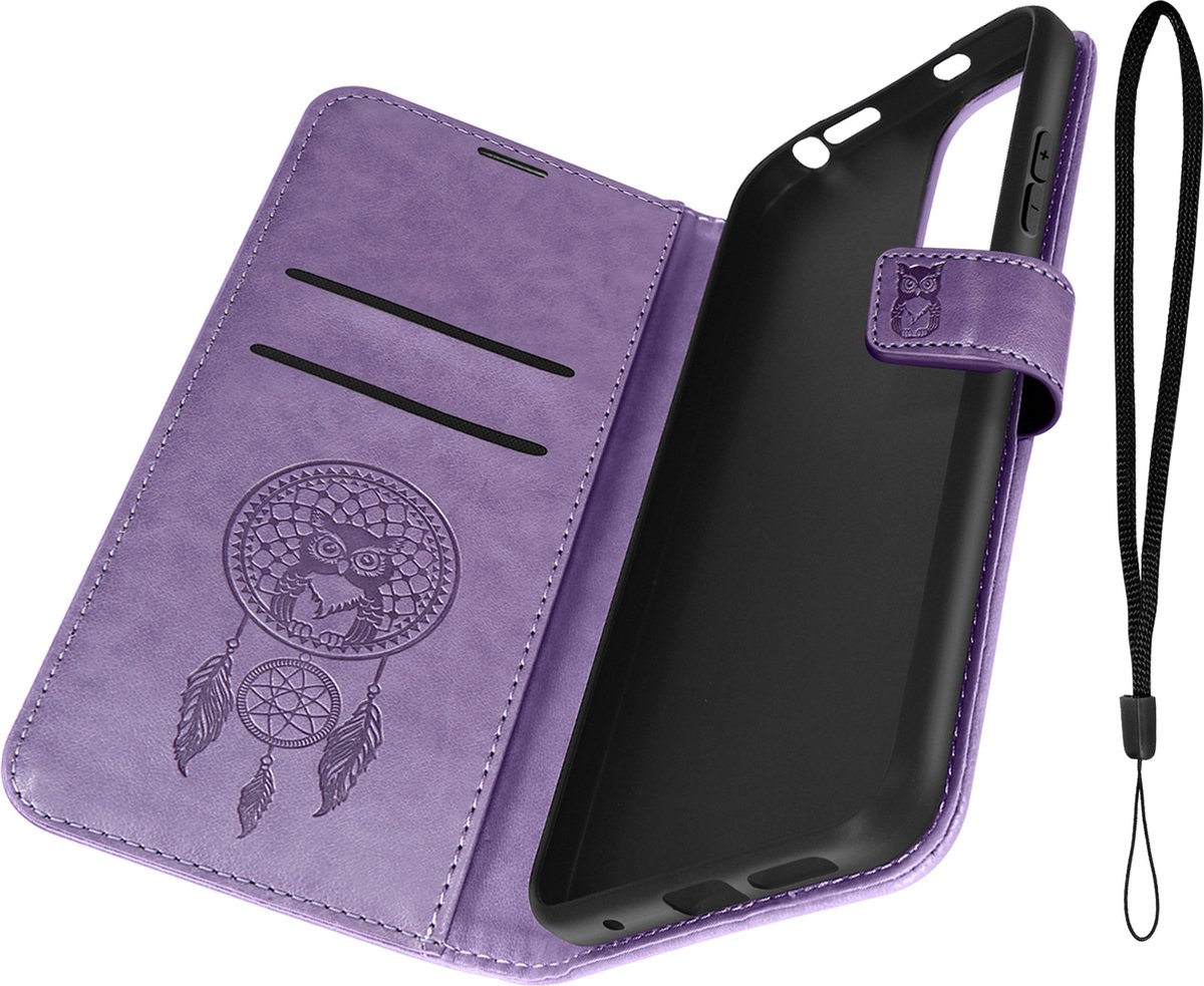 Hoes Forcell geschikt voor Xiaomi Redmi Note 11/11s Mandala Dream Catcher paars