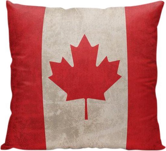Canadese vlag (Canada) - Sierkussen - 40 x 40 cm - Reis Quote - Maple Leaf - Reizen / Vakantie - Reisliefhebbers - Voor op de bank/bed Canadese vlag (Canada) - Sierkussen - 40 x 40 cm - Reis Quote - Maple Leaf - Reizen / Vakantie - Reisliefhebbers - Voor op de bank/bed