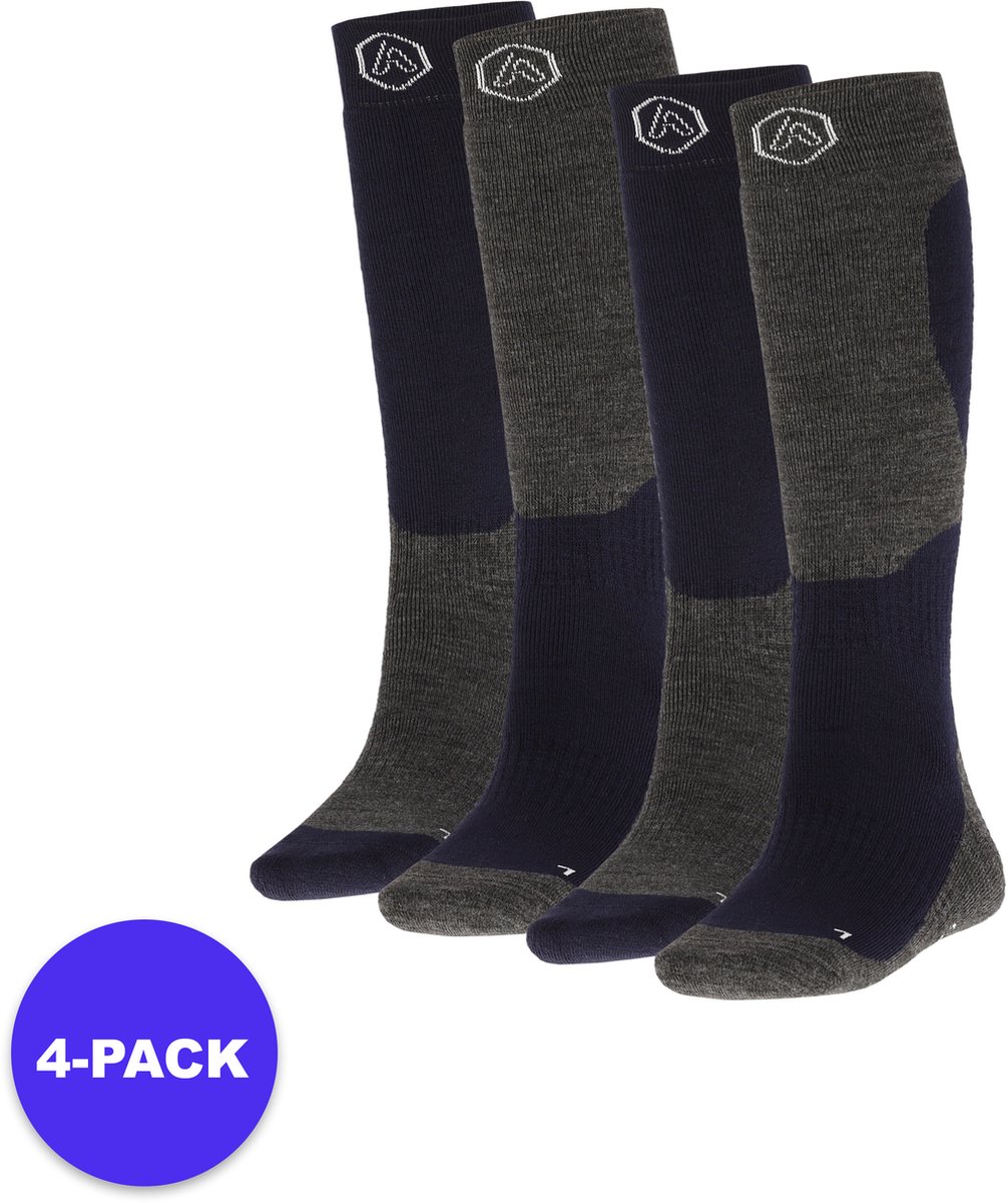 Apollo Sports Skisokken Unisex Design – 4-Pack Voordeelpakket Blauw