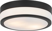 QAZQA flavi - Moderne Plafondlamp voor buiten - 2 lichts - Ø 28 cm - Zwart - Buitenverlichting