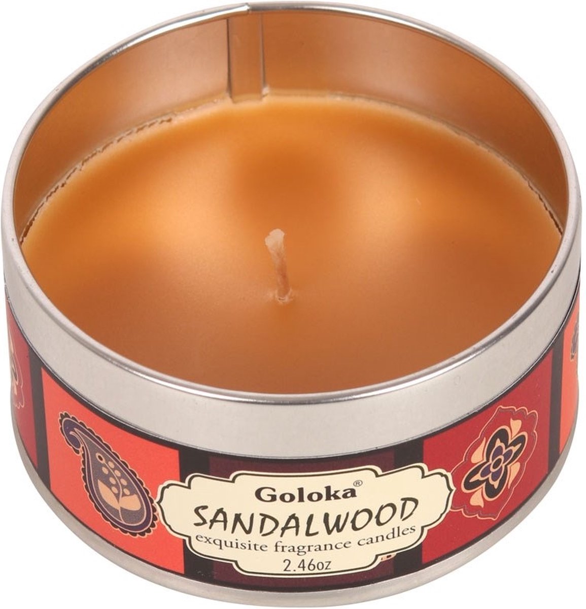 Goloka - Sandelhout - Paraffine Wax Geurkaars in blik