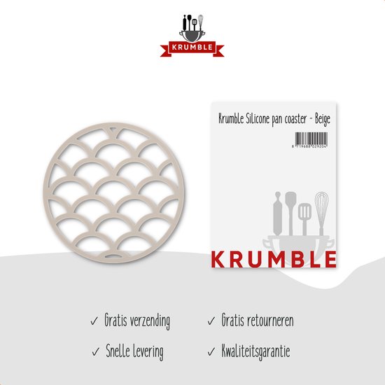Krumble Pannenonderzetter / Pannenonderzetter hittebestendig / Pannenonderzetter Siliconen / Pannenonderzettters - Schubben - Diameter 14 - Beige - Krumble