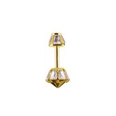 Élégance rayonnante : Barbell de piercing en or 18 carats pour Helix verticale