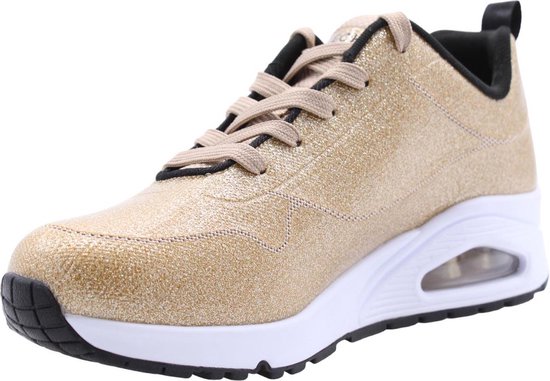 Skechers Uno-Diamond Shatter Dames Sneakers - Champagne - Maat 38 | bol.com