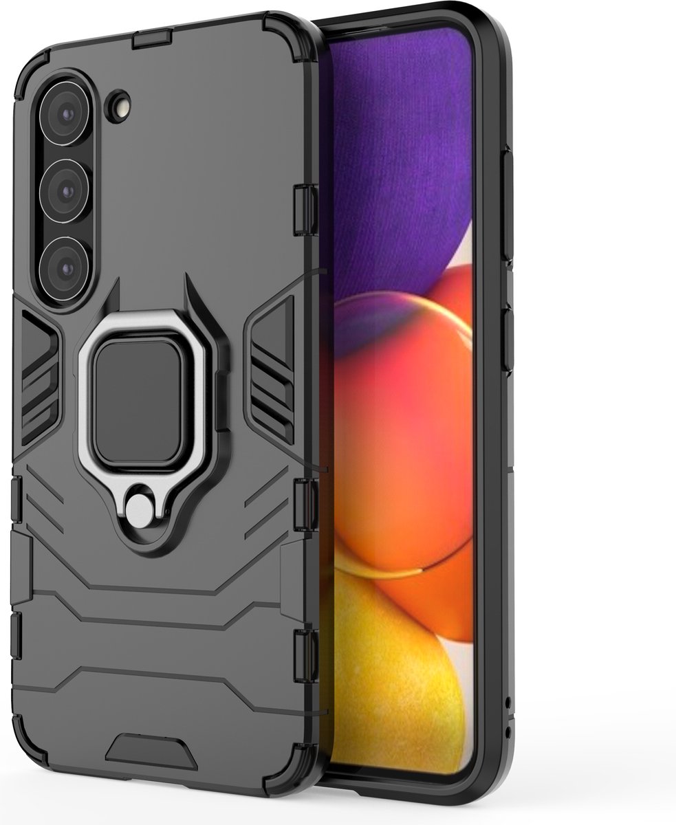 Backcover Geschikt voor Samsung Galaxy S23 5G - Zwart - Magnetisch voor Autohouder - Armor Hoesje