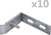vidaXL - Wand - hoekverbinding - 10 - sets - zilverkleurig