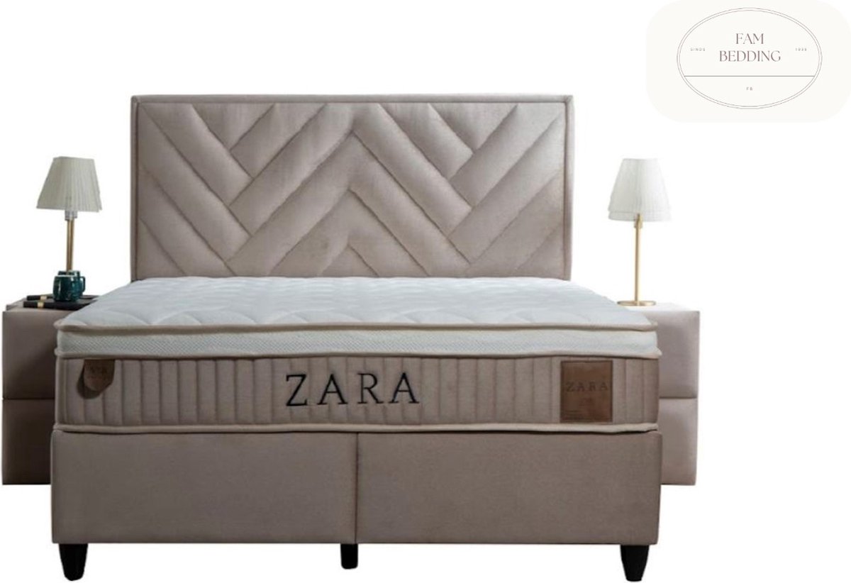 Nessa® 2 Persoons Opberg Boxspring ZARA Taupe/bruin 180x200