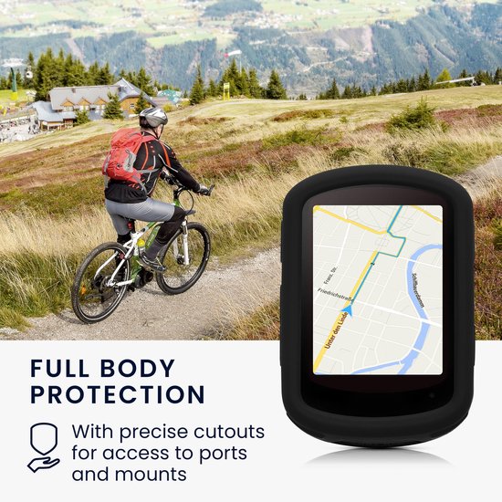 kwmobile fietscomputer gps hoes geschikt voor Garmin Edge 840 / Edge 540 hoesje - Beschermhoes voor fietsnavigatie - Siliconen cover van kwmobile — afbeelding 2