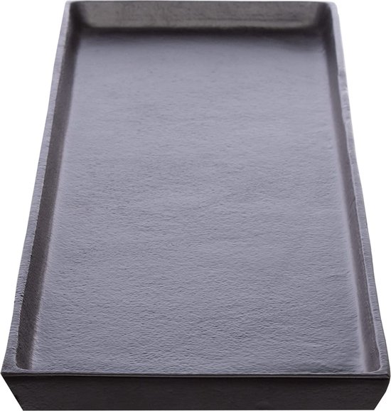 Decoratief dienblad 44,5 x 12,5 cm aluminium zwart rechthoekig