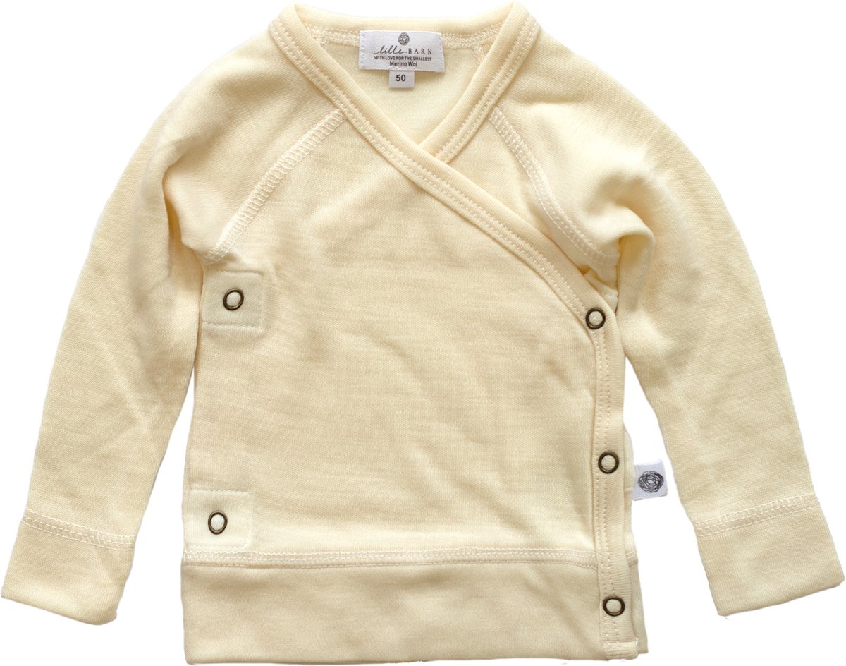 Baby wollen overslagtrui – Merinowol - Naturel 50