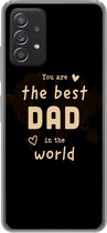 Geschikt voor Samsung Galaxy A33 5G hoesje - Quotes - The best dad in the world - Spreuken - Papa - Siliconen Telefoonhoesje