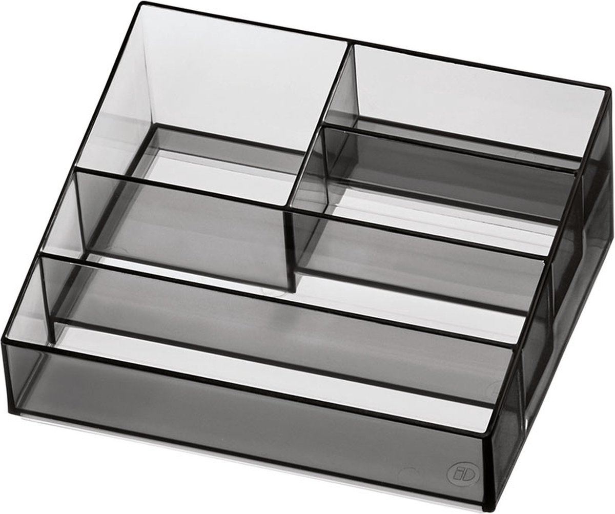 iDesign - Sarah Tanno Opbergbox 10 x 18 x 5 cm - Gerecycled Kunststof - Grijs -
