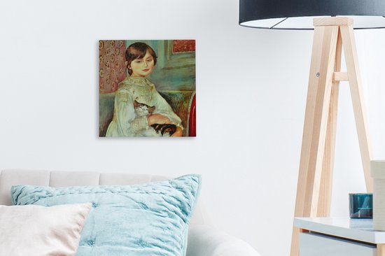 Tableau sur toile Enfant au chat - Pierre-Auguste Renoir - 20x20 cm - Décoration murale