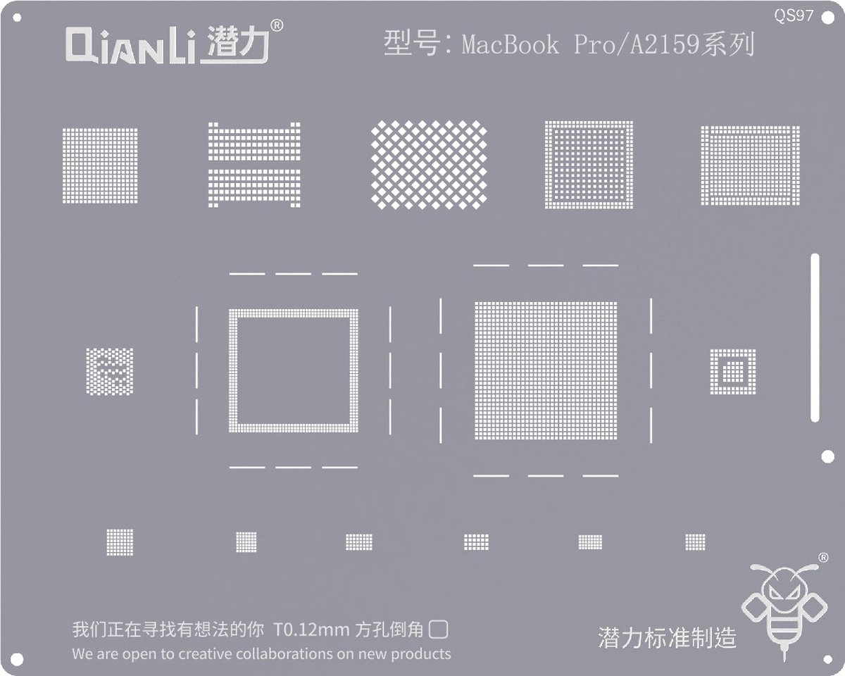 Qianli Bumblebee Stencil - MacBook Pro A2159 Series - Soldering en accessoires - Reballing Stencil - Universal Model