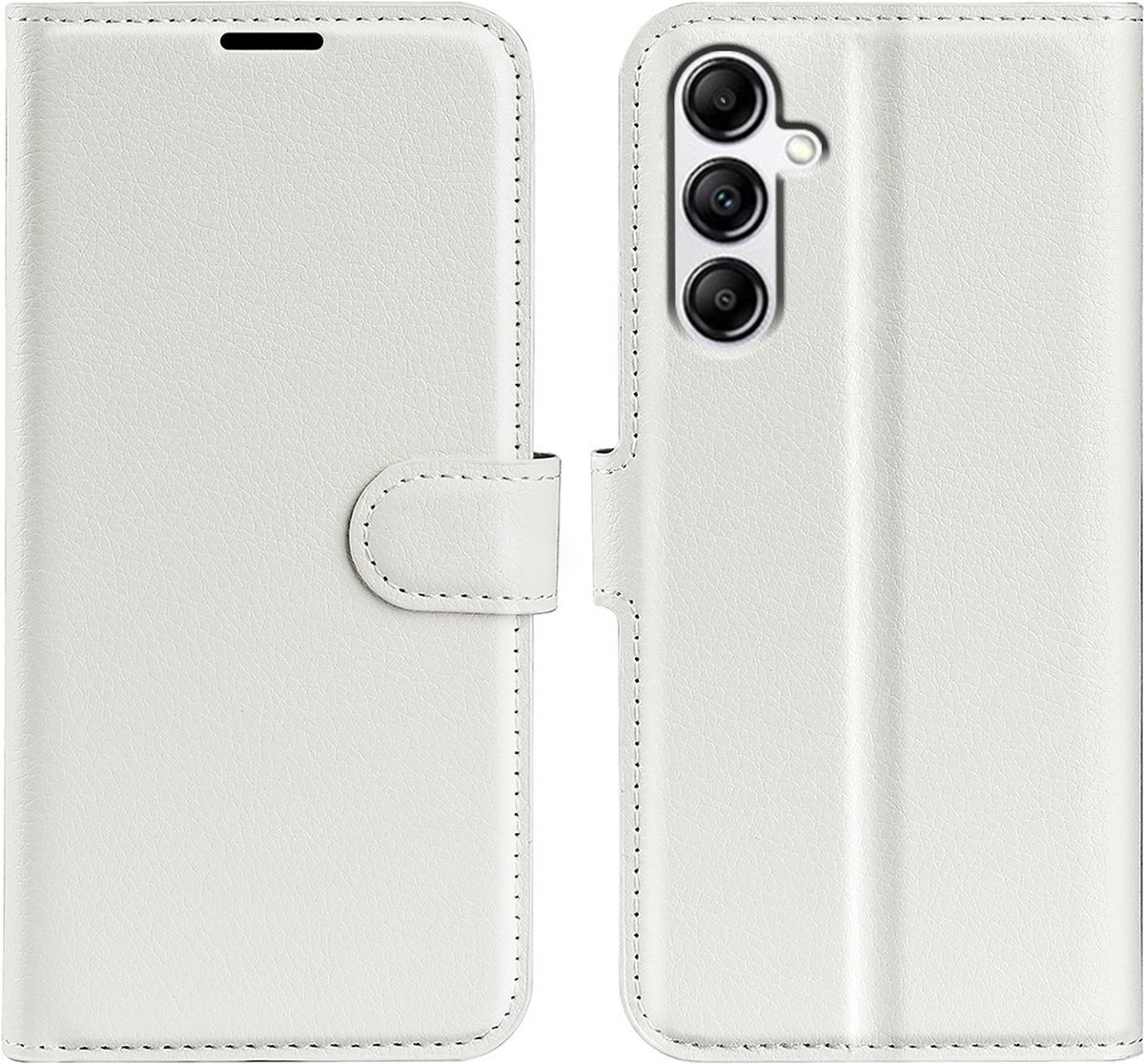 Coverup Book Case-- Geschikt voor Samsung Galaxy A34 Hoesje - Wit