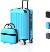 Ensemble valise Voyagoux® 2 pièces - Ensemble valise ABS - XS / S - Valise - Bleu clair