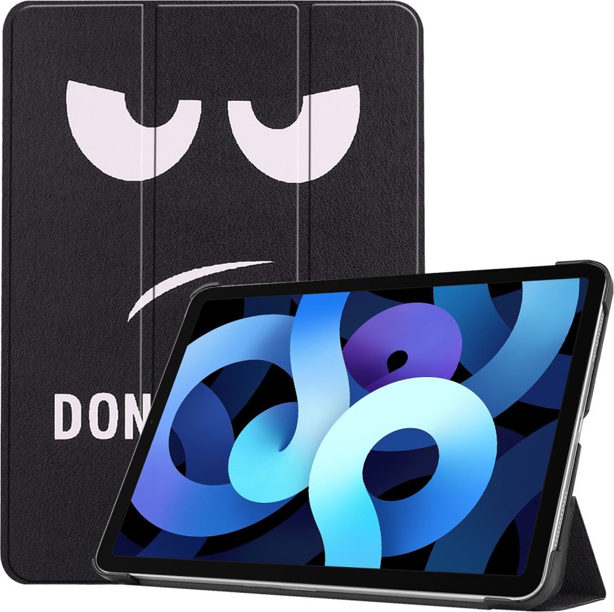 Tablethoes geschikt voor iPad Air (2020/2022) Hoesje - Tri-Fold Book Case - Don't Touch