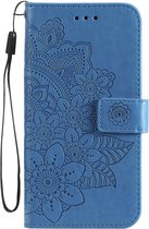 Coverup Mandala Bloemen Book Case - Geschikt voor Xiaomi Poco X3 Pro Hoesje - Blauw