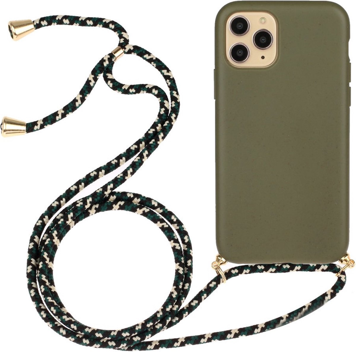 Coverup Hoesje - Geschikt voor iPhone 13 Mini Hoesje - Coverup TPU Back Cover met Koord - Biologisch Afbreekbaar - Groen