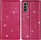 Coverup Glitter Book Case - Geschikt voor Samsung Galaxy S22 Hoesje - Roze