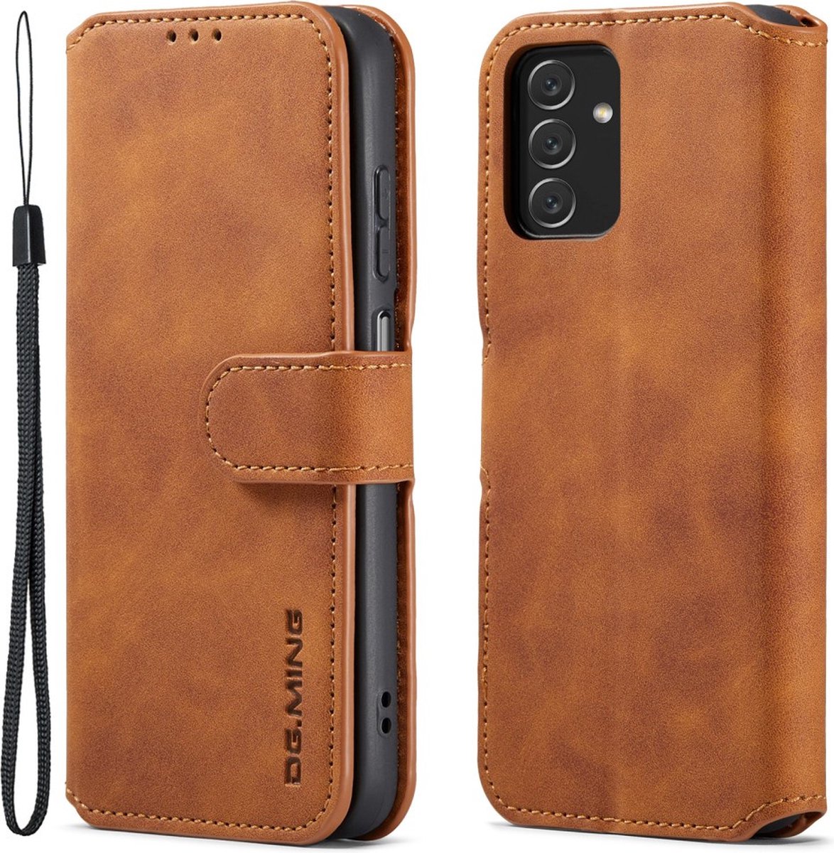 DG.MING Hoesje - Geschikt voor Samsung Galaxy A13 4G Hoesje - DG.MING Luxe Book Case - Bruin