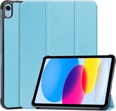 Tri-Fold Book Case met Wake/Sleep - Geschikt voor iPad 10.9 (2022) Hoesje - Lichtblauw