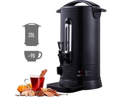 AREBOS Catering Koker 20 L | roestvrij Staal Warmwaterdispenser 1650W | Heetwaterkoker | Theekoker met traploze temperatuurregelaar 30-110 °C |Thee Koffie Glühwein Ketel | Waterkoker | Glühweinfornuis
