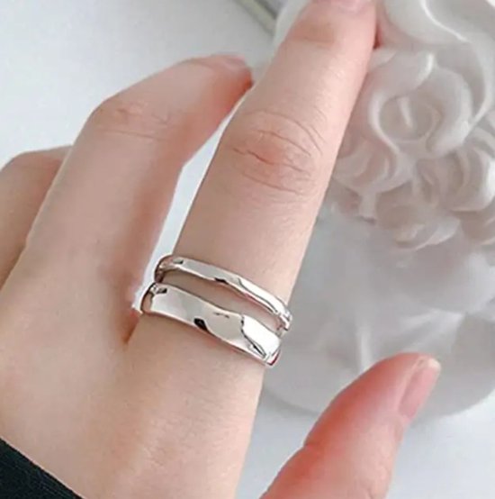 Leerella Dazzling Dames Verstelbare Ring Verfijnde Verfraaiing in Zilver, Stralend in Stijl en Veelzijdigheid Verjaardag Moederdag
