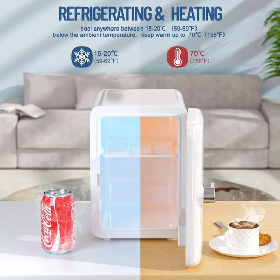 Mini Refrigerator 4L Small Fridge with Cooling-Heating Function for Car Home Bedroom - VIYSPNV — afbeelding 3