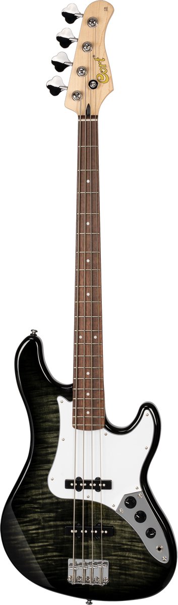 Cort GB24JJ Trans Black - Elektrische basgitaar - Zwart