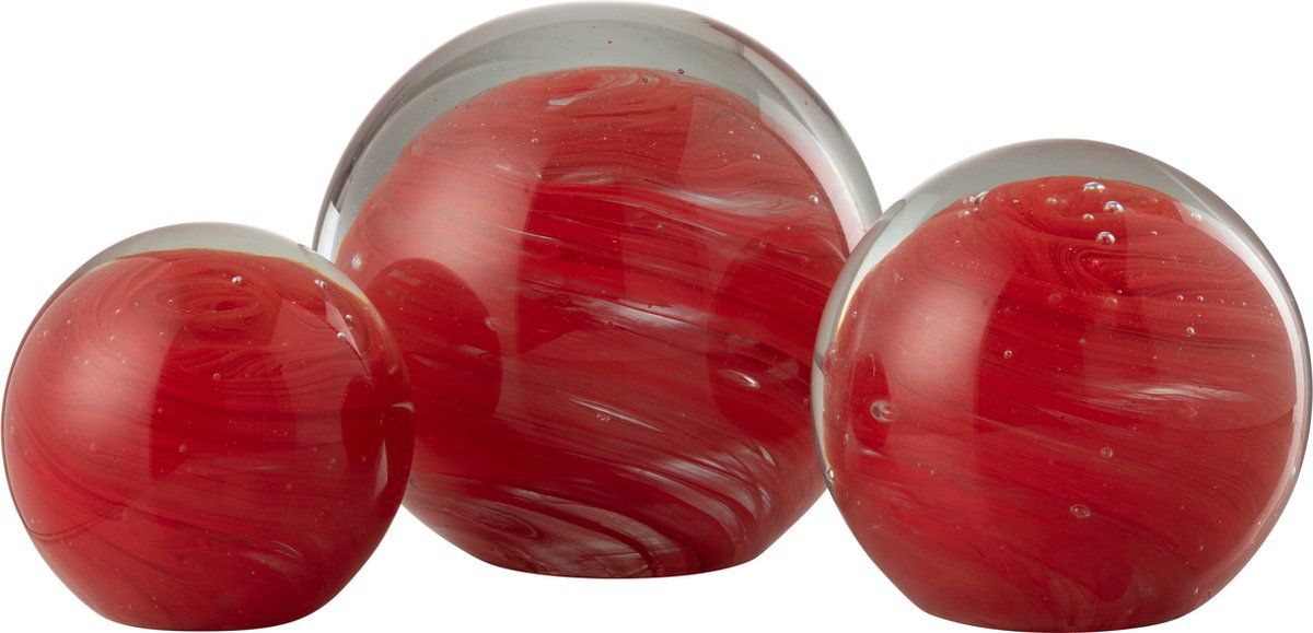 J-Line presse-papier Twister Rond - glas - rood - large