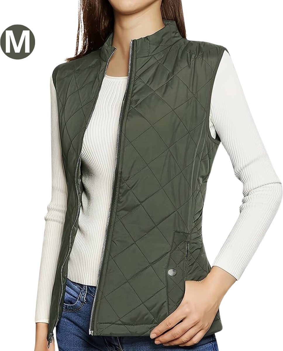 Bovista Bodywarmer Waistcoat Met Ritssluiting 4 Seizoenen Outdoor Voor Dames Olijfgroen
