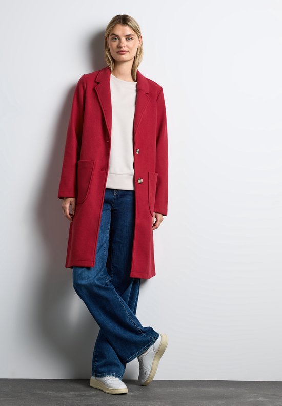 Manteau à revers douillet Street One - Veste femme - rouge tapis - Taille 38