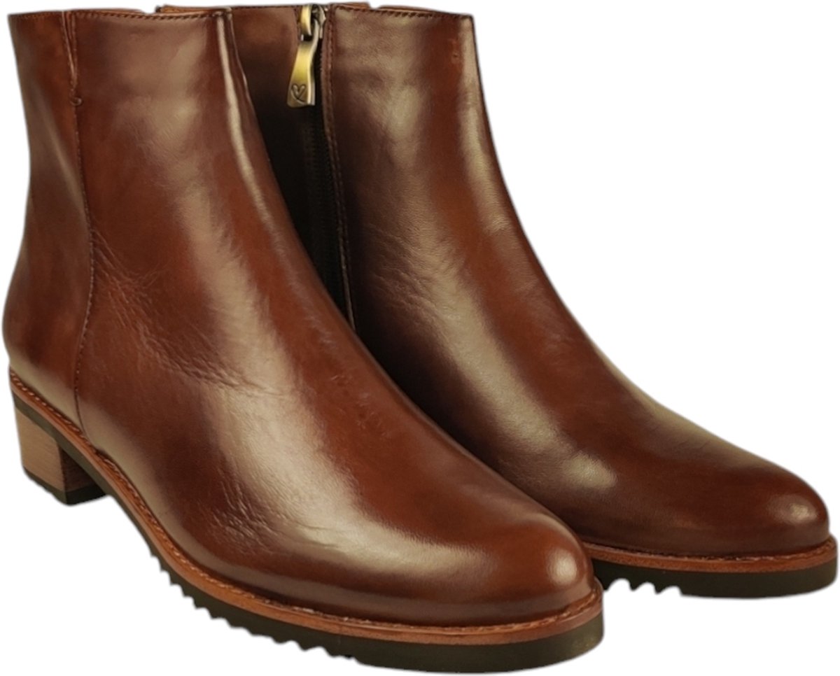 EVERYBODY Belport Enkellaarsjes - Enkelboots met rits - Dames - Bruin - Maat 38,5