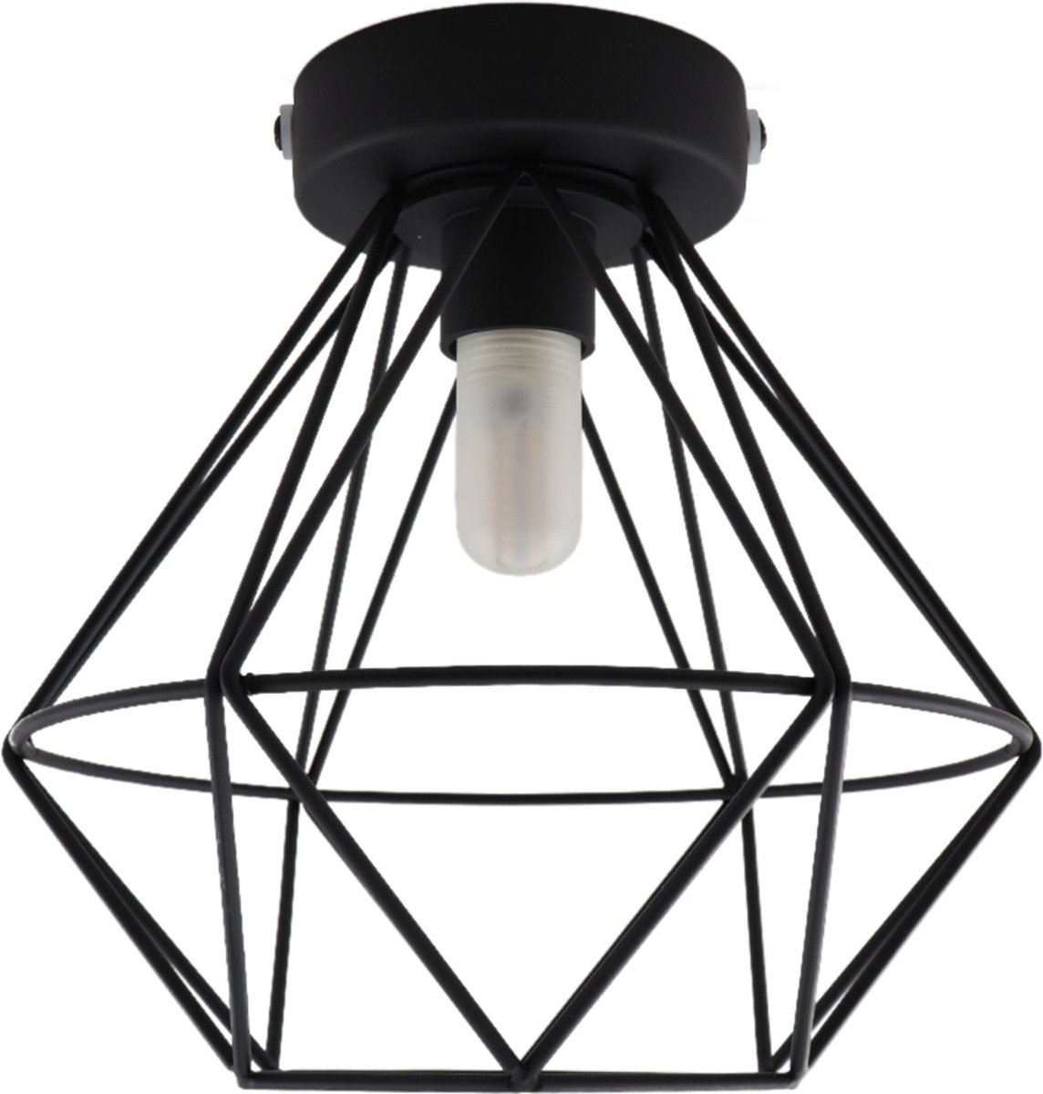 Olucia - JOCHEM - Badkamer Plafondlamp - Zwart - Geschikt voor Badkamer - Vorm: Overig