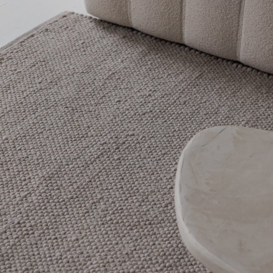 Tapis en Wool' orge Carpet Studio - 160 x 230 cm - Tapis à poils ras pour salon et chambre - Tapis crème